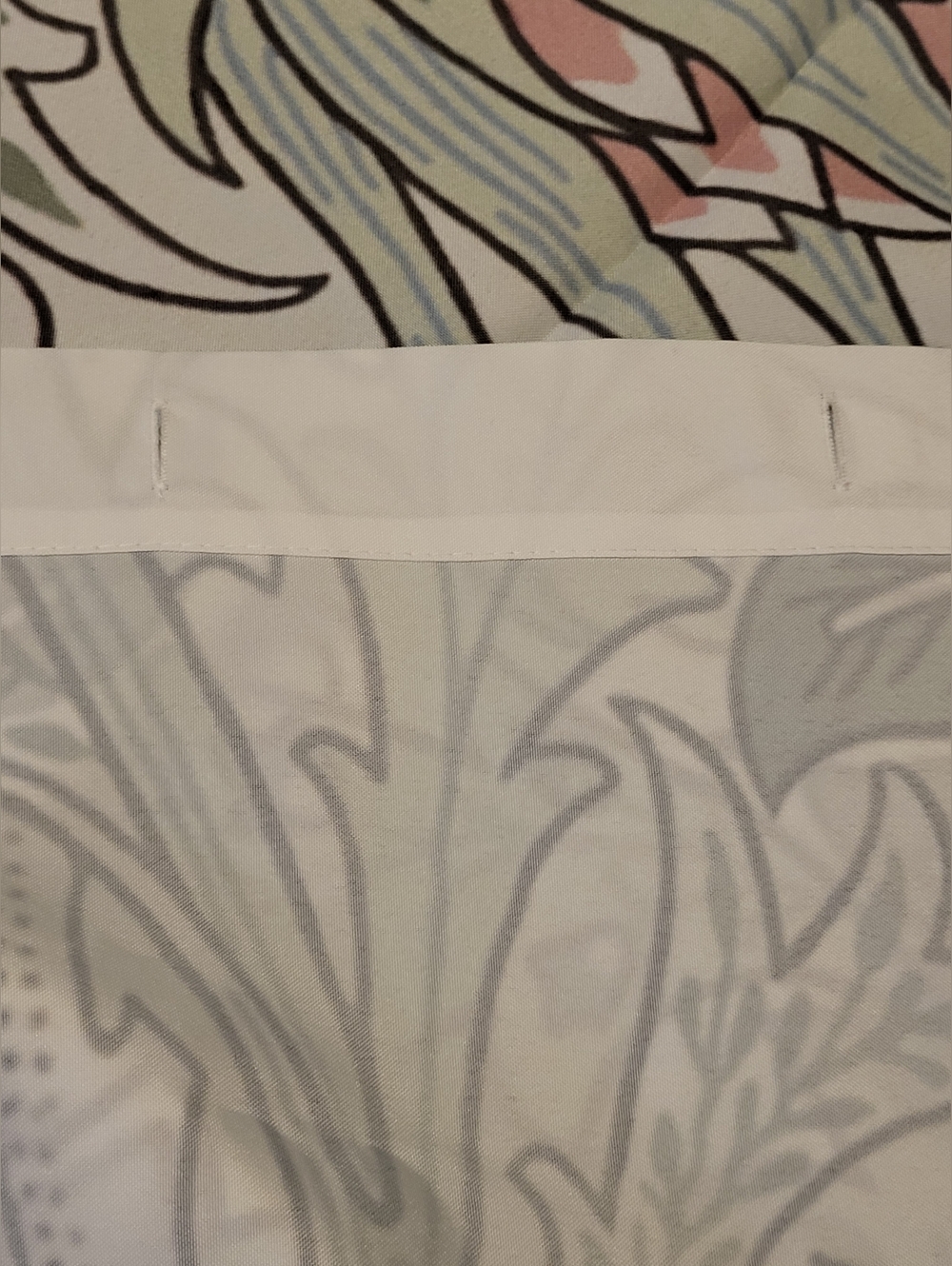 Croscill Floral Sage Green Pink Shower Curtain With White Metal Hooks NWOT - Picture 10 of 14